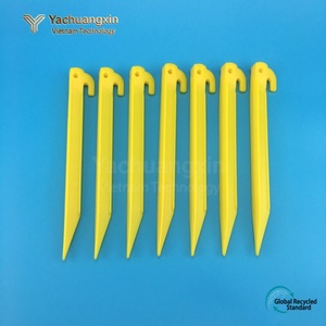 Piquet de tente jaune en plastique 23 cm, pour camping extérieur, avec crochet, toutes saisons, usage DIY - Product Image 6