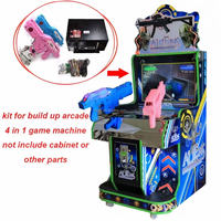 Machine d'arcade 4 en 1 Jeu de tir aux extraterrestres Kit de pistolet d'arcade avec carte mère Tir pour simulateur de tir Jeu de tir à la machine