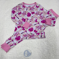 ZS Nieuwe Herfst Kinderkleding Schaakbord Aardbei Print Pyjama Lange Mouwen Broek 2-delig Bamboe Loungewear Set OEM Meisjeskleding