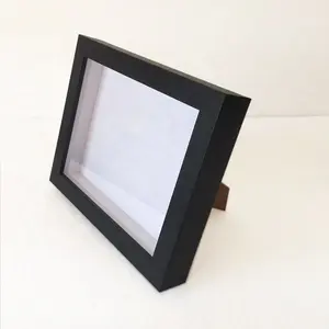 Free sample shadow box frames wholesale 9x7 black shadow box table standing shadow box case