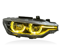Feux avant laser bicolores 6000K DRL pour Série 3 F30/F35 2013-2018 Jaune et Blanc 12V Nouveau Plug & Play