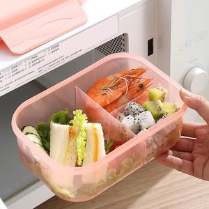 Lonchera Infantil de Viaje de 1100 ml, Apta para Microondas, <span class=keywords><strong>con</strong></span> 3 Compartimentos, Lonchera Bento de Plástico <span class=keywords><strong>con</strong></span> Cubiertos para la Escuela, Contenedor de Alimentos - Product Image 5