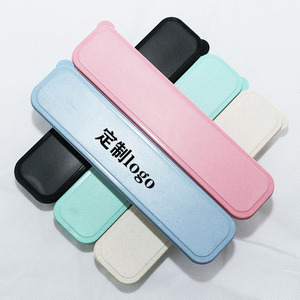 <span class=keywords><strong>Estuche</strong></span> de almacenamiento de <span class=keywords><strong>cubiertos</strong></span> de vajilla portátil conveniente de paja de trigo de grado alimenticio biodegradable - Product Image 1