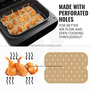 Factory Sales Fiberglass Cloth PTFE Air Fryer Disposable Paper <b>Liner</b> Non-stick Disposable <b>Liners</b> for Air Fryer Oil-proof Paper - Product Image 2