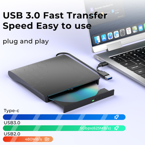 Graveur <span class=keywords><strong>Blu</strong></span>-<span class=keywords><strong>ray</strong></span> externe avec USB 3.0 Type-C, graveur de CD/<span class=keywords><strong>DVD</strong></span> <span class=keywords><strong>3D</strong></span> <span class=keywords><strong>Blu</strong></span>-<span class=keywords><strong>ray</strong></span> avec port SD/TF pour ordinateur portable et ordinateur de bureau Windows - Product Image 5