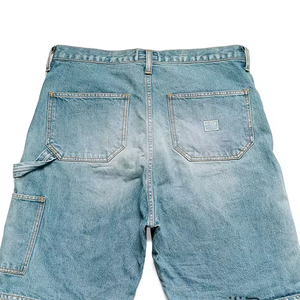 ZY Custom Metal Stud Gem Pure Cotton Men <span class=keywords><strong>Jeans</strong></span> Shorts Vintage Street Style Rhinestone Denim Shorts para hombres - Product Image 2