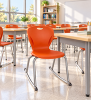 Chaise d'étudiant moderne en plastique bleu marine, pliable, durable, avec design empilable pour l'école, la salle de sport, l'hôpital, la chambre et l'extérieur