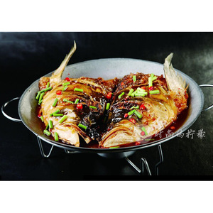 Wok de hierro antiadherente con soporte para cocinar al vapor y guisar, 30 cm, color sólido - Product Image 2
