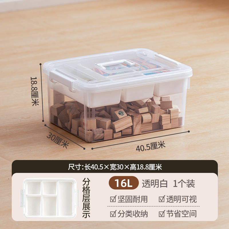 6357-16L Blanco Transparente (Diseño de cinco compartimentos)