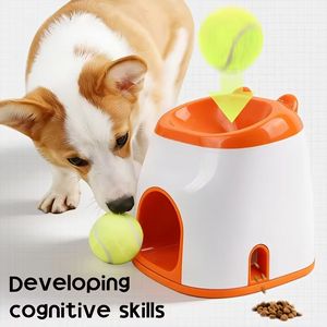 Lanceur de balles et distributeur de friandises 2-en-1 – Jouet d'entraînement interactif pour chien en plastique, facile à utiliser - Product Image 1
