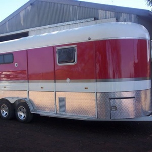 Heavy-Duty Luxury 2-Horse <b>Towable</b> Food Trailer 4-Wheel Adjustable Angle Load Cargo Transport Durable Aluminum Alloy Design - Product Image 4