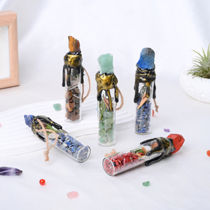 งานฝีมือคริสตัลดีไซน์ใหม่ ขวดแก้วใส่หินดิบธรรมชาติทำมือ สำหรับบำบัดรักษา - Product Image 4