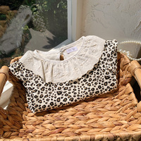 T-shirt à manches longues pour bébé fille, col à volants, motif floral à pois, haut mignon pour le printemps