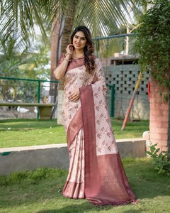Vente en gros d'usine Banarasi Softy Silk Sarees pour mariage Party Wear de l'exportateur et fournisseur indien - Product Image 5