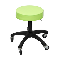 Nouvelle Arrivée Tabouret Pivotant à Roulettes Réglable avec Siège Rembourré en Mousse PU, Base en MDF et 5 Roulettes à Glisse Lisse pour Cosmétologie
