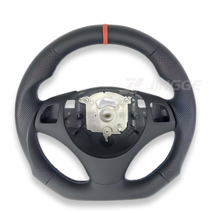 Volant en cuir perforé à fond plat adapté aux <span class=keywords><strong>BMW</strong></span> M E90 E91 E92 E93 E70 E71 E72 E89 E86 E84 E85 E93 E87 E88 <span class=keywords><strong>328i</strong></span> - Product Image 1