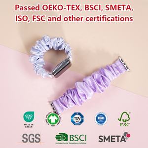 Nouveau <span class=keywords><strong>bracelet</strong></span> de montre en soie de mûrier 100% avec taille et couleur personnalisées pour <span class=keywords><strong>Apple</strong></span> - Product Image 5