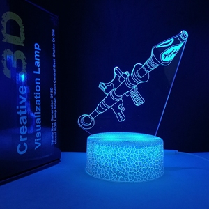 게임 룸 데스크 야간 조명 장식 맞춤형 <span class=keywords><strong>RGB</strong></span> 7 색 LED베이스 3D 환상 애니메이션 아크릴 3D 야간 조명 - Product Image 5