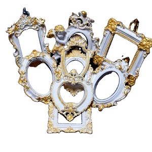 Moderne Rétro Européen DIY Cadre <span class=keywords><strong>Photo</strong></span> Blanc Doré Nu Cadre Dos Nu Victorien En Bois En Plastique Bijoux Posant À La Main - Product Image 2