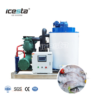 Machine à glace en flocons d'eau de mer ICESTA |   Unité automatique fiable de 1 tonne pour bateau de pêche