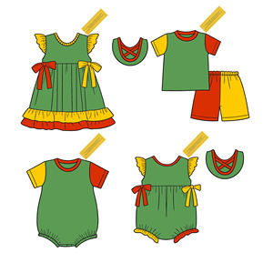 ชุดกางเกงขาสั้นเด็กสำหรับงานมาร์ดิกราส์ ชุดเสื้อผ้าเด็กสั่งทำพิเศษ ชุดเสื้อผ้าเด็กปักลายคุกกี้ ชุดเด็กสำหรับงานมาร์ดิกราส์ - Product Image 6