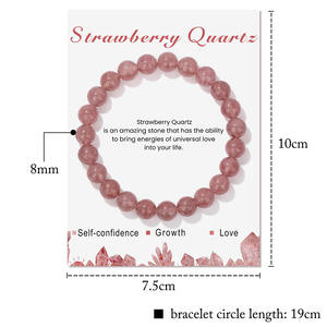 8mm Naturel Gemme Perlé Bracelet Amour Coeur Bracelet Bijoux Cristal Cadeaux pour Maman Mères Anniversaire Saint Valentin - Product Image 3