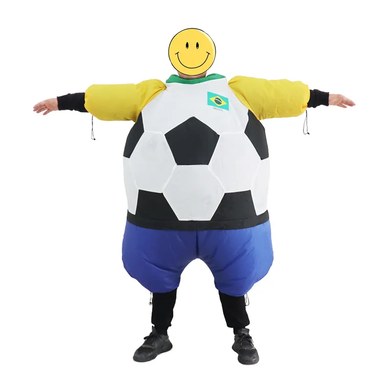 Traje inflable con diseño de bandera de países de la Copa del Mundo de Catar, traje inflable para Fans, 2022