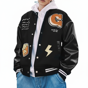 Chaquetas de hombre Letterman Varsity de alta calidad Cuerpo de lana Mangas de cuero genuino Ropa de invierno Chaqueta inteligente y elegante para hombre - Product Image 1
