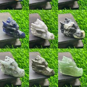 Cabeza de dragón tallada a mano de cristal <span class=keywords><strong>Natural</strong></span> de 7cm, estatua de Animal de piedras preciosas múltiples, figurita curativa de Reiki para decoración del hogar, regalos de cristal - Product Image 4
