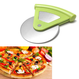 Cortador de <span class=keywords><strong>Pizza</strong></span> Homesun con Diseño Personalizado, Mango de Plástico Verde y Cuchilla Verde de Acero Inoxidable - Product Image 2