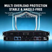 Gooermi Uygun Maliyetli 2 Kanallı D Sınıfı Güç Amplifikatörü 1U İnce 400W Profesyonel Sahne DJ Ses Stereo Amfi