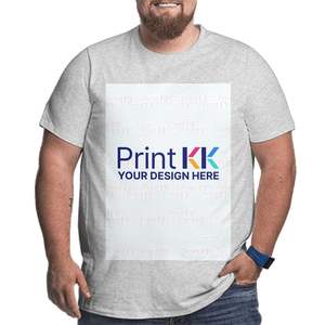 Camiseta personalizada para hombre de talla grande con imagen personalizada, ropa de calle, diseño liso de algodón 100% con técnicas de serigrafía de impresión en contraste - Product Image 6