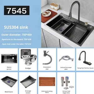 Thép Không Gỉ Bồn Rửa Nhà Bếp Với Vòi Nước Bốn Lỗ Duy Nhất Bát Chống Xước Thiết Kế Hiện Đại Cho Rau Rửa - Product Image 5