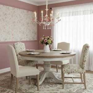 Lustre français rétro pastoral pour mariage, chambre à coucher, hôtel, en métal, céramique, cristal, LED, haute qualité, nouveau, unique, <span class=keywords><strong>Eden</strong></span> Rose - Product Image 2