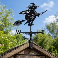 Aiguille d'vente en métal noir résistant à la rouille, décoration extérieure pour toit, jardin, cour, Halloween