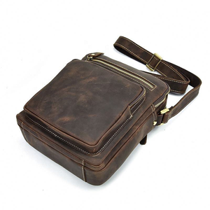 Bolso bandolera de cuero, tamaño mediano, duradero, con cierre de cremallera, para uso diario, para todas las estaciones - Product Image 1