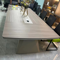 Nouveau modèle de Table en bois peinture de luxe placage de cuisson Microphone Table de conférence pour salle de réunion