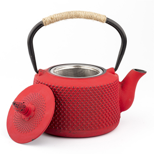 Théière Tetsubin en fonte <span class=keywords><strong>émaillée</strong></span> colorée, écologique, portable, avec infuseur et poignée noire - Product Image 3