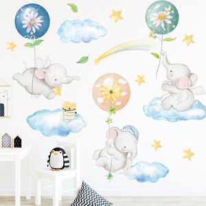 Smontabile del fumetto di kawaii elephant <span class=keywords><strong>nuvole</strong></span> carta da parati stella arcobaleno carino adesivi per i bambini del fumetto - Product Image 3