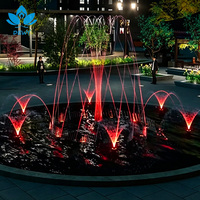 Fontaine musicale rotative en forme de fleur DEWY, fontaine à eau dansante en acier inoxydable 304, lumière LED personnalisée