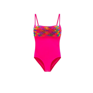 HDJ One Piece <b>Swimsuit</b> Plus Size Tummy Control Strappy Ruffle <b>Top</b> High Waist Bathing Suit Women Solid Color Swimwear - Product Image 2