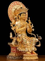 Statue de Bouddha Maitreya assis en cuivre pur, imprimée en héliogravure, de Chine continentale, pour la décoration de la maison et du salon