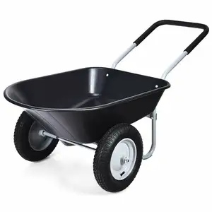 Direct Manufacturer 2 Tire Wheelbarrow Cart Heavy-Duty Dolly Utility Cart Black
