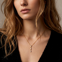 Collier en acier inoxydable CLIORO avec pendentif zircon en forme de goutte d'eau, bijoux minimalistes tendance pour femmes, accessoires quotidiens et de soirée