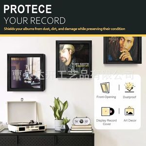 Wooden Vinyl Record Storage <b>Box</b> Wall Mounted Acrylic CD Display Rack <b>Music</b> Album Magazine Organizer 1 Layer - Product Image 5