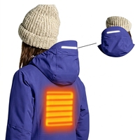 Veste matelassée chauffante softshell pour femme, imperméable, respirante, coupe-vent, capuche amovible, réglage de la température sur 4 niveaux, couleur unie