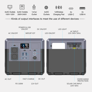 야외 가정용 비상 휴대용 발전소 태양광 발전기 2400W 2048Wh UPS 기능 탑재 LiFePO4 배터리 - Product Image 5