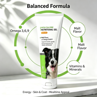 Gel nutritionnel hypercalorique pour chiens au goût de malt, enrichi en Oméga 3 et Calcium, soutien immunitaire, supplément de vitamines et minéraux pour chiens