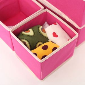 Non-Woven Underwear Organizer Storage <b>Box</b> 6pcs Set Bra Socks Clothes Storage <b>Box</b> Drawer Divider Folding Storage <b>Box</b> - Product Image 5