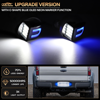 Nouvelle conception de feux de plaque d'immatriculation LED blancs et bleus pour Ford F150 F250 F350 F450 Super Duty Ranger Bronco Explorer, lampes de plaque d'immatriculation